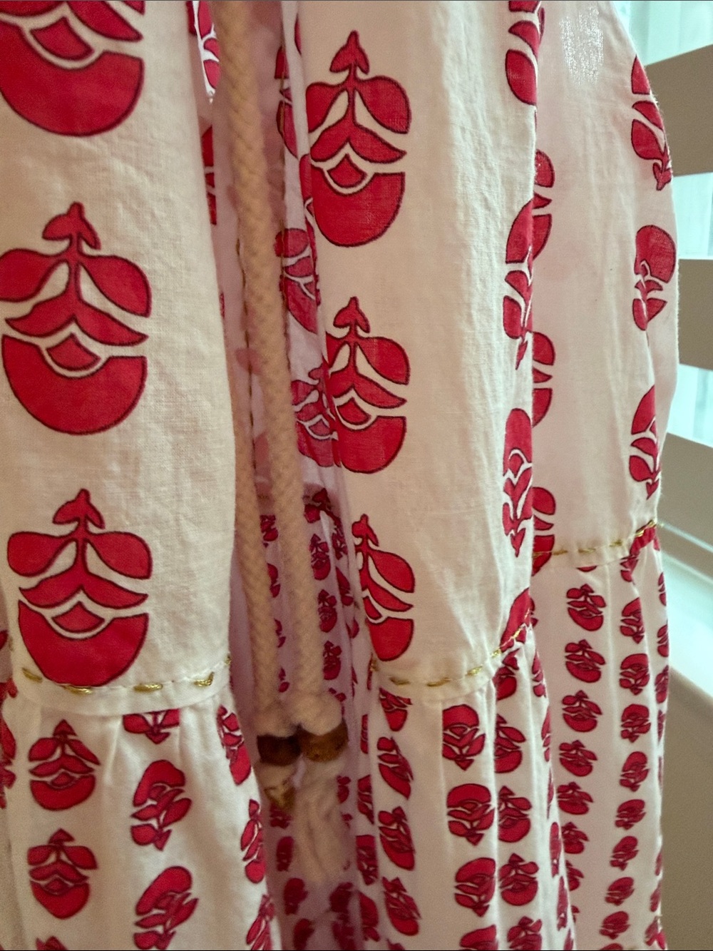 Women's Plus Size 1X CHELSEA & THEODORE DRESS in Red & White with GOLD Accents - Picture 10 of 10